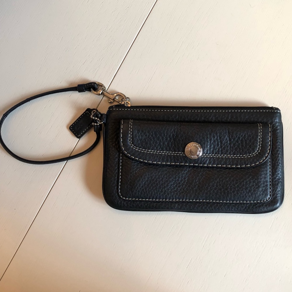 Coach black wristlet